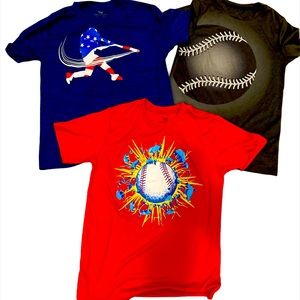 3 boys baseball shirts Size Large 12-14